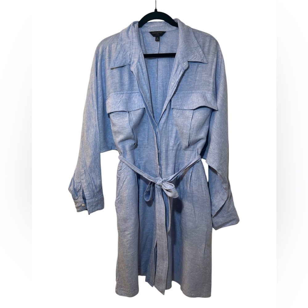 Linen Shirt Dress, Sz. XL